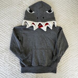 Doodle Pants Kids Size 3T Gray Shark 3D Hoodie Costume Sweatshirt Teeth Fin